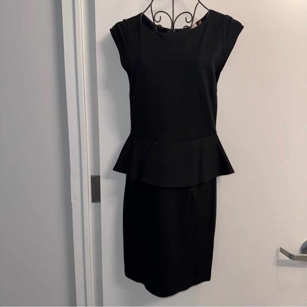 Alice + Olivia Black Peplum Mini Dress